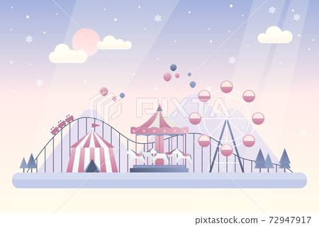 Winter amusement park vector illustration - Stock Illustration ...