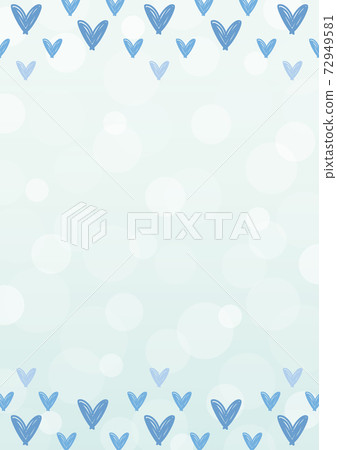 手寫的心背景框架淡藍色A3垂直 72949581