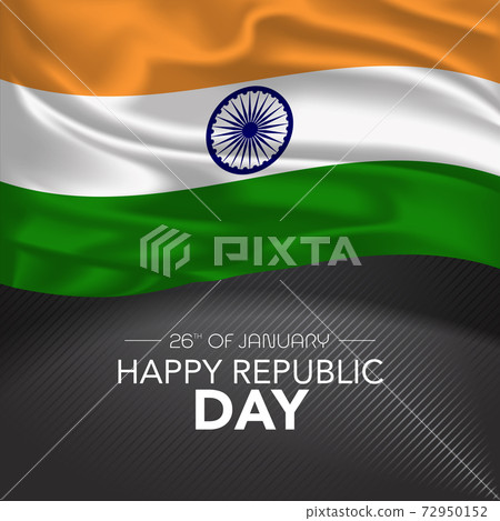 India happy republic day greeting card, banner, vector illustration 72950152