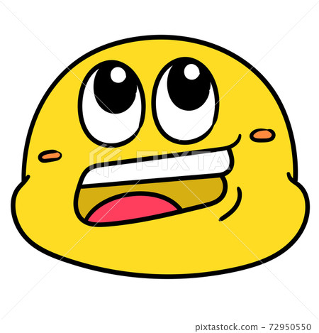 emoticon head with face imagining something eyes glancing upwards, doodle icon image emoticon head with face imagining something eyes glancing upwards, doodle icon image 72950550