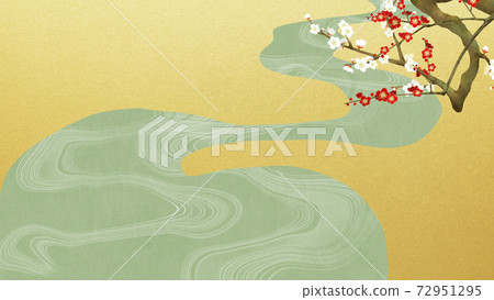 梅花的日式背景-有多種變體 梅花的日式背景-有多種變體 72951295