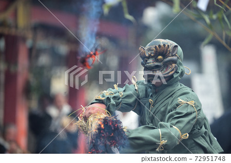 Nagata Shrine ancient style religion ceremony where demons dance 72951748