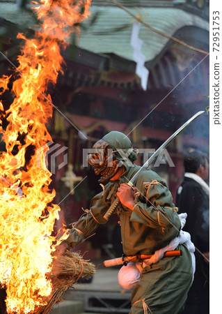 Nagata Shrine ancient style religion ceremony where demons dance 72951753