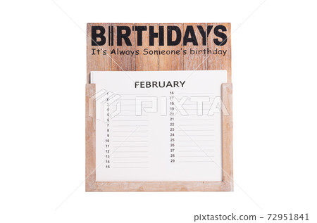 Birthday calander isolated on white Birthday calander isolated on white 72951841