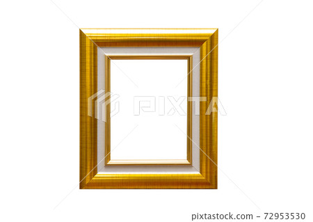 Old wood Antique Golden frame isolated on white background. Save with clipping path. 72953530