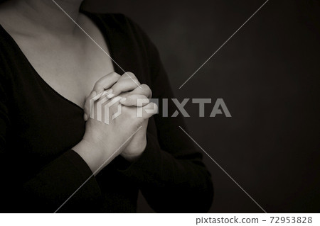 Asian face woman praying and worship to GOD Using hands to pray in religious beliefs and worship christian in the church or in general locations in White and Black background Asian face woman praying and worship to GOD Using hands to pray in religious beliefs and worship christian in the church or in general locations in White and Black background 72953828