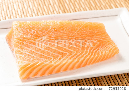 Atlantic salmon for sashimi (raw). Atlantic salmon for sashimi (raw). 72953928