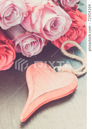 red and pink roses on table red and pink roses on table 72954104