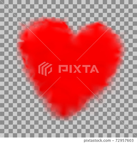 Realistic heart shaped white cloud on blue sky background 72957603