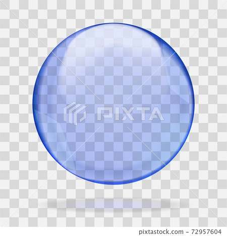 Blue translucent light sphere with glares and transparency 72957604