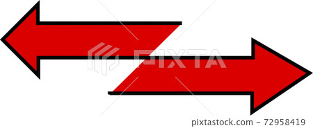 Double red arrows pointing in both directions Double red arrows pointing in both directions 72958419