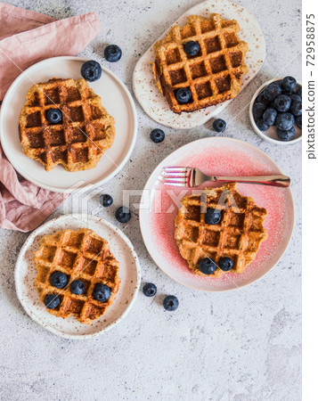 Healthy Gluten Free Oat Waffles. Copy Space Healthy Gluten Free Oat Waffles. Copy Space 72958875