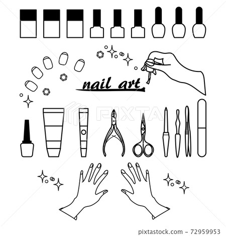 Nail set monochrome 72959953