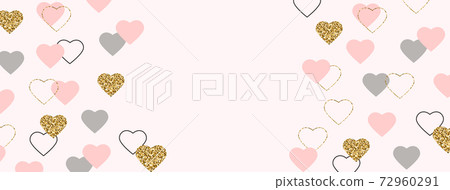 Glitter Gold And Pink Hearts Background Valentines Day Design