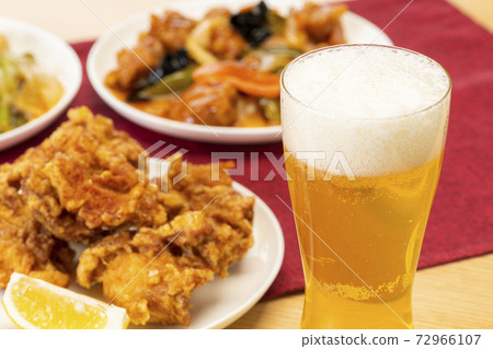 Beer and Chinese food 72966107