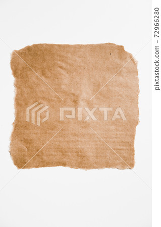 Torn square brown piece of paper with ripped edges isolated on white. 72966280