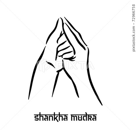 Shankha mudra. Hand spirituality hindu yoga of... - Stock Illustration ...