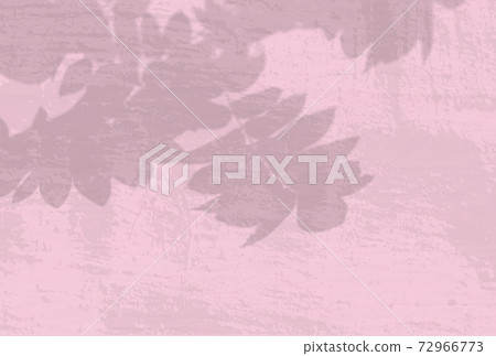 Natural light casts shadows from a Rowan branch against a pink wall. The effect of shadows. Transparent soft light and shadows from the branches 72966773