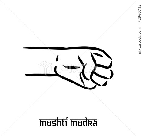 Mushti mudra. Hand spirituality hindu yoga of fingers gesture. Technique of meditation for mental Mushti mudra. Hand spirituality hindu yoga of fingers gesture. Technique of meditation for mental 72966782