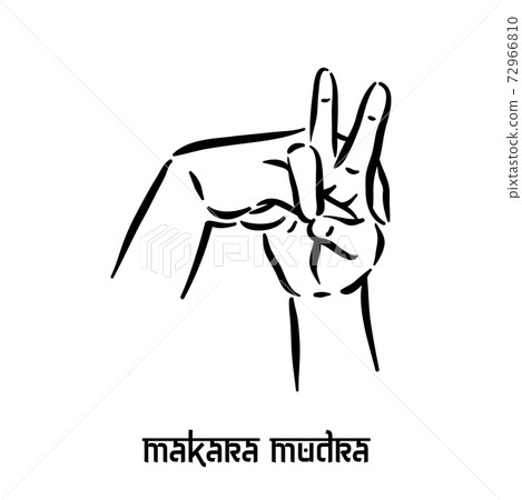 Makara mudra. Hand spirituality hindu yoga of fingers gesture. Technique of meditation for mental 72966810
