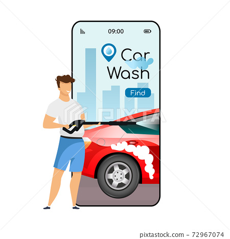 Car Wash Cartoon Smartphone Vector App Screen Stock Illustration 72967074 Pixta