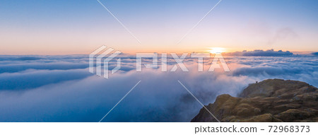 Dramatic aerial view of the Slieve League cliffs in County Donegal, Ireland 72968373