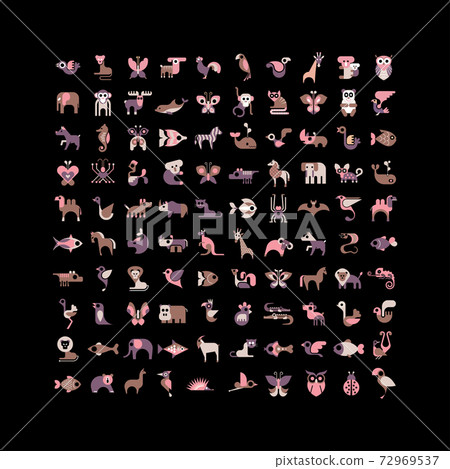 Large Bundle of Animal Icons 72969537