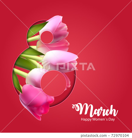 Poster International Happy Women's Day 8 March Floral Greeting card Vector Illustration Poster International Happy Women's Day 8 March Floral Greeting card Vector Illustration 72970104