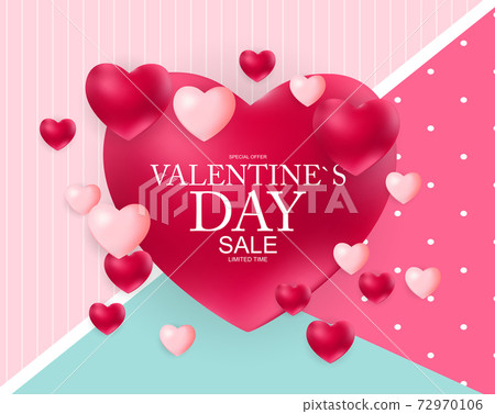 Valentines Day Sale, Discont Card. Vector Illustration Valentines Day Sale, Discont Card. Vector Illustration 72970106