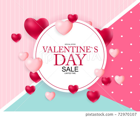 Valentines Day Sale, Discont Card. Vector Illustration Valentines Day Sale, Discont Card. Vector Illustration 72970107
