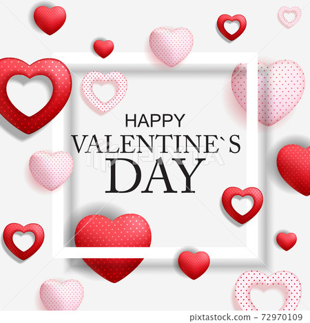 Happy Valentines Day Card with Heart. Vector Illustration Happy Valentines Day Card with Heart. Vector Illustration 72970109