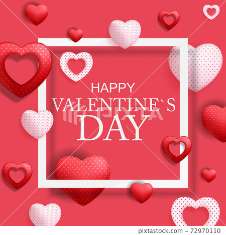 Happy Valentines Day Card with Heart. Vector Illustration Happy Valentines Day Card with Heart. Vector Illustration 72970110
