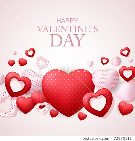 Happy Valentines Day Card with Heart. Vector Illustration Happy Valentines Day Card with Heart. Vector Illustration 72970111