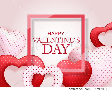 Happy Valentines Day Card with Heart. Vector Illustration Happy Valentines Day Card with Heart. Vector Illustration 72970113