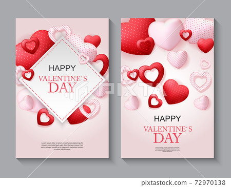Happy Valentines Day Card with Heart. Vector Illustration Happy Valentines Day Card with Heart. Vector Illustration 72970138