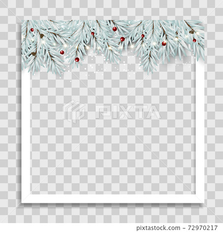 Holiday Photo Frame Template. Merry Christmas and Happy New Year Background. Vector Illustration EPS10 72970217