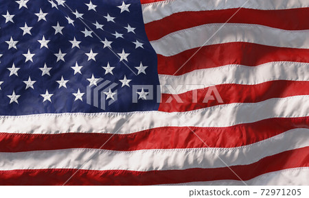 Background made of American flag waving in the wind. 3D 72971205