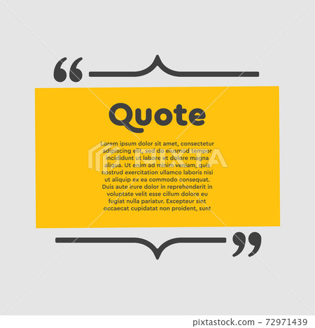 Quote rectangle text with bracket, vector banner 72971439