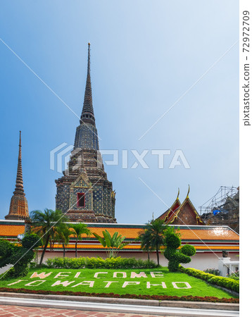 Thai architecture of Wat Pho public ancient temple 72972709