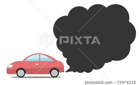 插圖素材汽車廢氣圖像煙氣汽車空氣污染 插圖素材汽車廢氣圖像煙氣汽車空氣污染 72974218