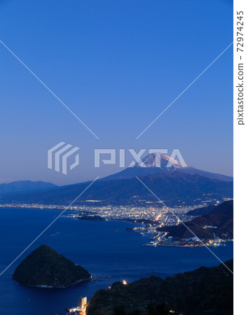 Shizuoka Izu_Suruga Bay and Mt. Fuji at sunrise Shizuoka Izu_Suruga Bay and Mt. Fuji at sunrise 72974245