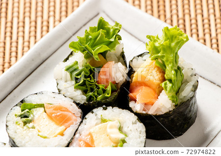 Salmon salad roll. Salmon salad roll. 72974822