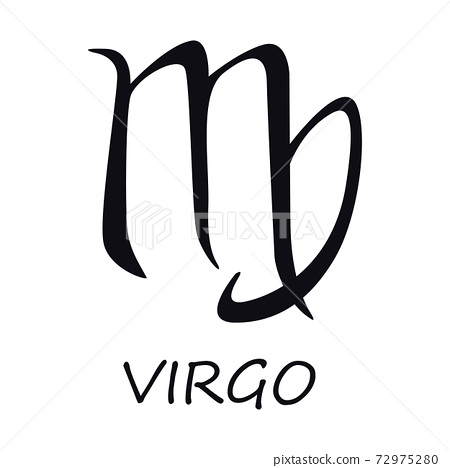 Virgo zodiac sign black vector illustration.... - Stock Illustration ...