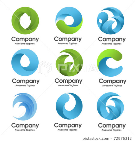 creative colorful circle nature element abstract logo set creative colorful circle nature element abstract logo set 72976312