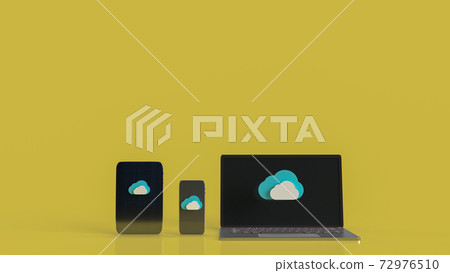 The cloud and smart phone or smart device for... - Stock Illustration ...