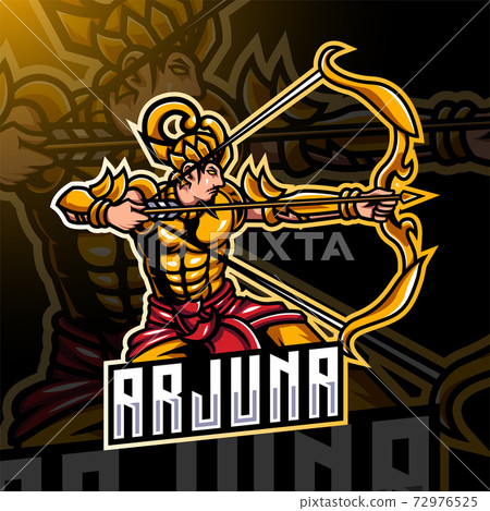 Arjuna archer esport mascot logo design 72976525