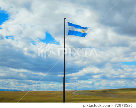 <Patagonia> Argentina's flag on the border with Chile <Patagonia> Argentina's flag on the border with Chile 72978585