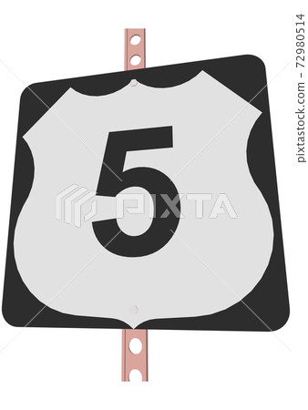 US Route sign with a black frame filled with white, black and white shield sign with route number, vector illustration US Route sign with a black frame filled with white, black and white shield sign with route number, vector illustration 72980514