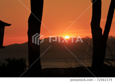 Arao City Yozan Shrine evening view, Arao City Yozan Shrine evening view, 72981574