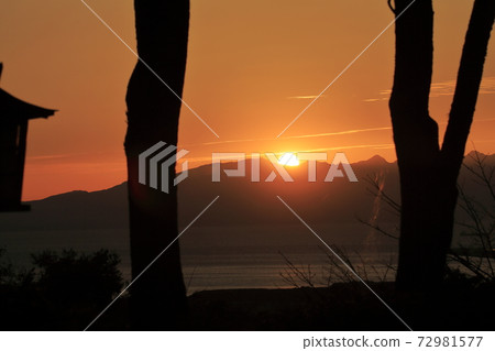 Arao City Yozan Shrine evening view, Arao City Yozan Shrine evening view, 72981577